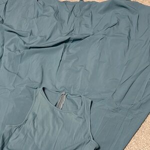 Zipper Sleeveless Pocket Contrast Quick Dry Jumpsuit